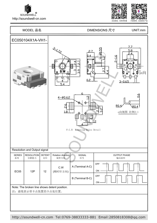 EC050104貫通軸增量型編碼器規(guī)格書