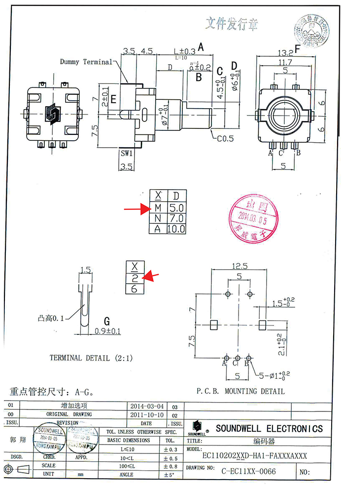 EC11半軸編碼開(kāi)關(guān)規(guī)格書(shū)