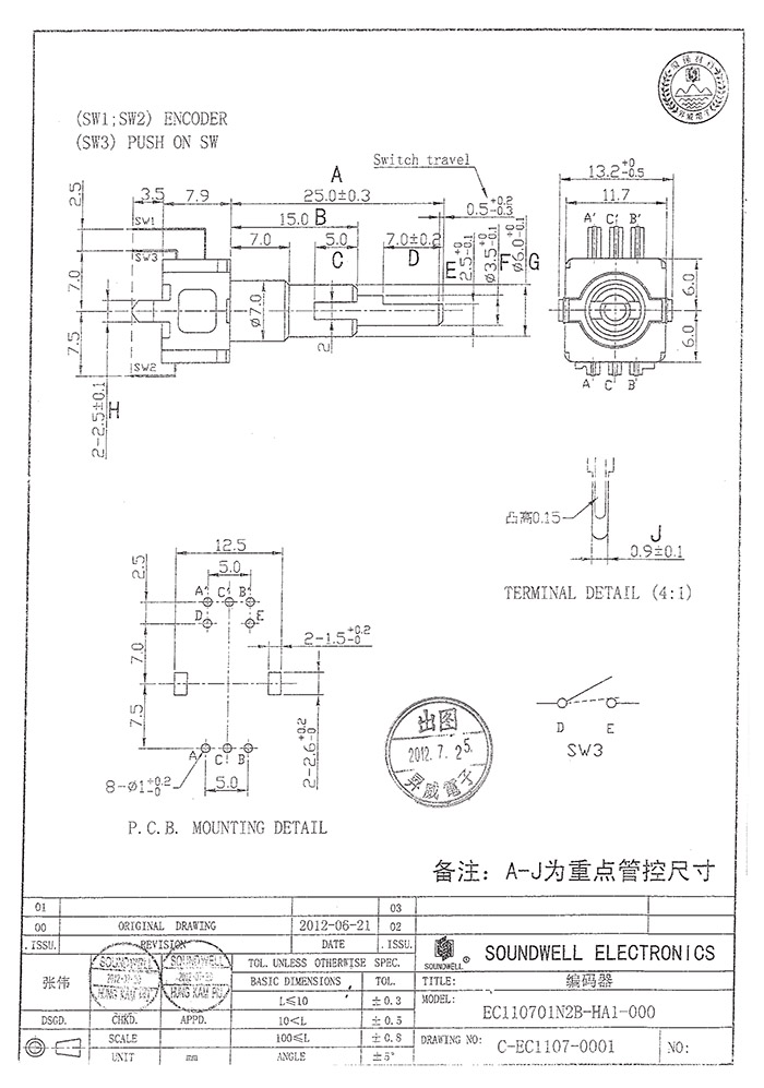 編碼開(kāi)關(guān) ec11規(guī)格書(shū)