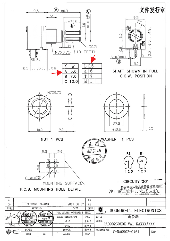 RA09雙聯(lián)電位器規(guī)格書